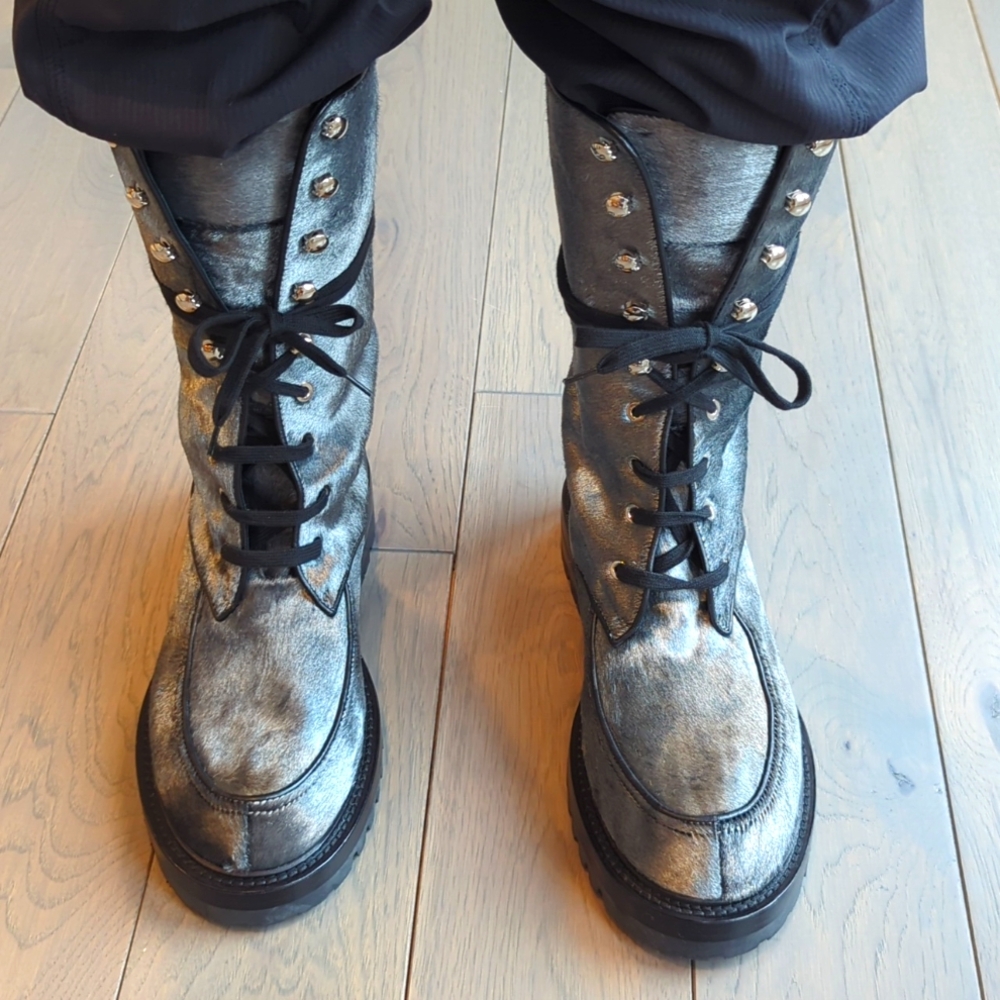 Chanel Men's Silver calf hair Boots NWOT